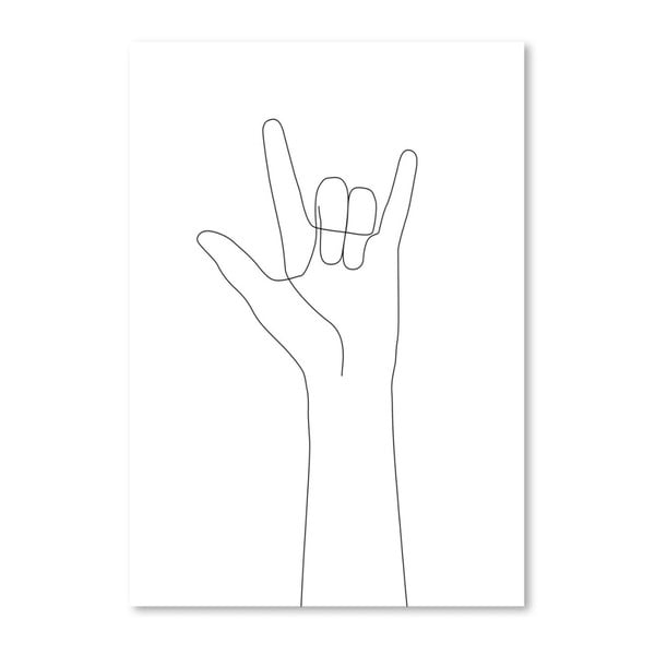 Plagát Americanflat Hand Gesture, 42 x 30 cm