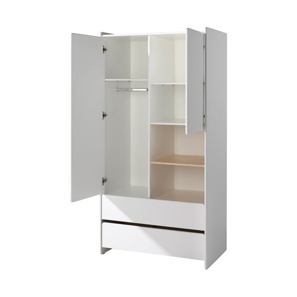 Biela detská šatníková skriňa Vipack Kiddy, 90 x 180 cm-image-2
