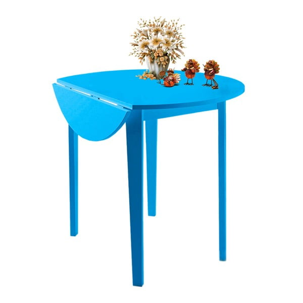 Modrý skladací jedálenský stôl Støraa Trento Quer, ⌀ 92 cm