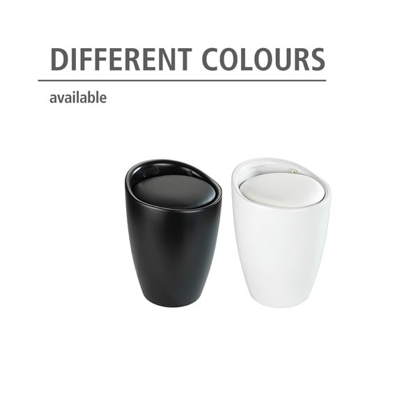 Čierna kúpeľňová stolička s vyberateľným košom na bielizeň Wenko Candy-image-4