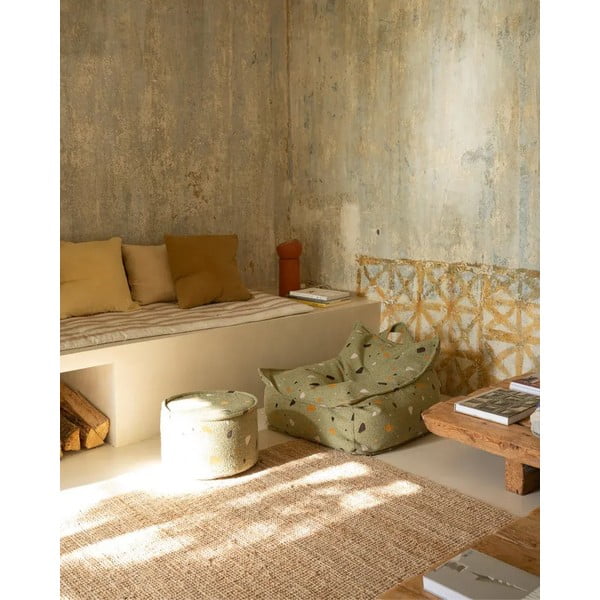 Zelený detský sedací vak z textílie buklé/ženilkový Terrazzo Chair – Wigiwama-image-3