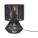 Čierna stolová lampa s tienidlom z papierového výpletu (výška 30 cm) Forma – Leitmotiv