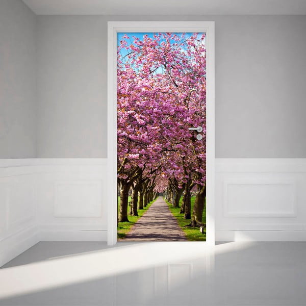 Adhezívna samolepka na dvere Ambiance Blossom Plum Tree
