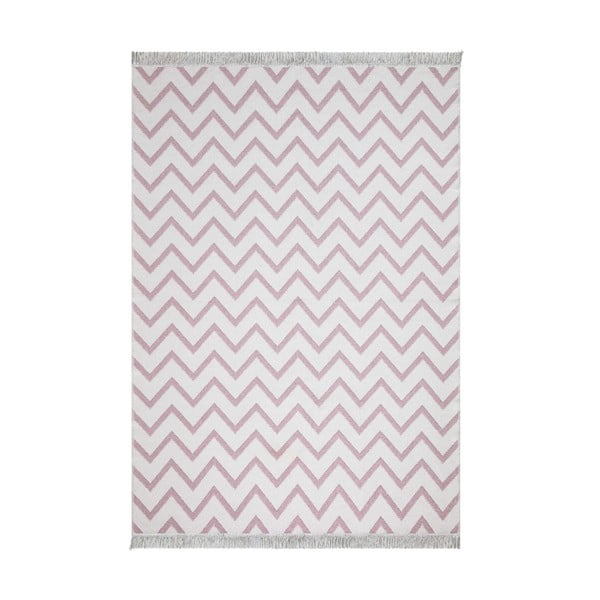 Bielo-ružový bavlnený koberec Oyo home Duo, 160 x 230 cm