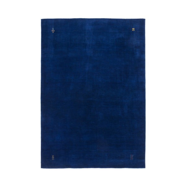 Tmavomodrý ručne tkaný koberec Macal, 120 x 170 cm