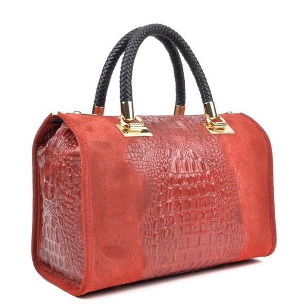 Ružová kožená kabelka Isabella Rhea Kleo Rosso