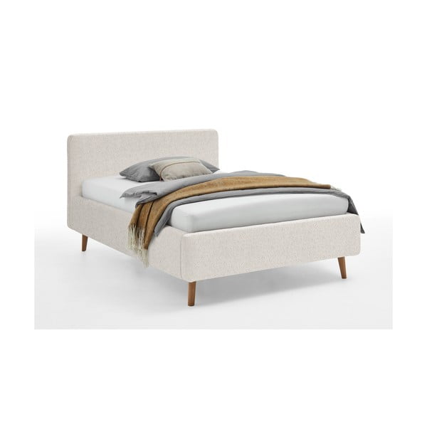 Biela čalúnená dvojlôžková posteľ s úložným priestorom s roštom 140x200 cm Mattis – Meise Möbel-image-3