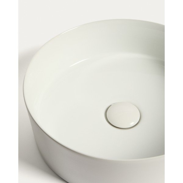 Biele keramické okrúhle umývadlo ø 36 cm Ovara – Kave Home-image-4