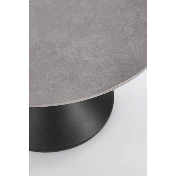 Čierny okrúhly konferenčný stolík s doskou v dekore mramoru ø 70 cm Joona – Bizzotto-image-2