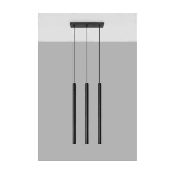 Čierne závesné svietidlo Sollux Fideus, dĺžka 30 cm-image-3