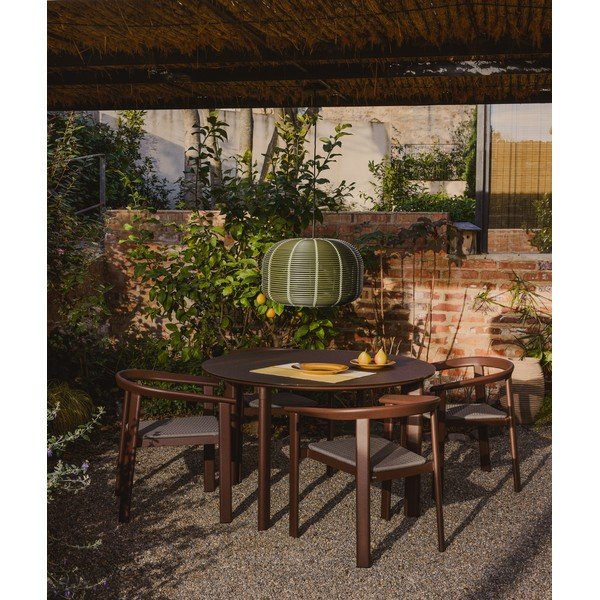 Okrúhly záhradný jedálenský stôl so sklenenou doskou ø 120 cm Erice – Kave Home-image-3