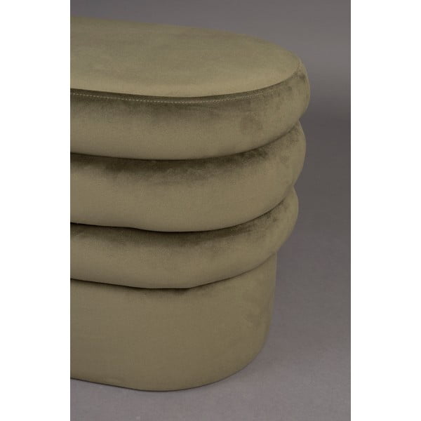 Kaki zamatová lavica Aditi – Dutchbone-image-3