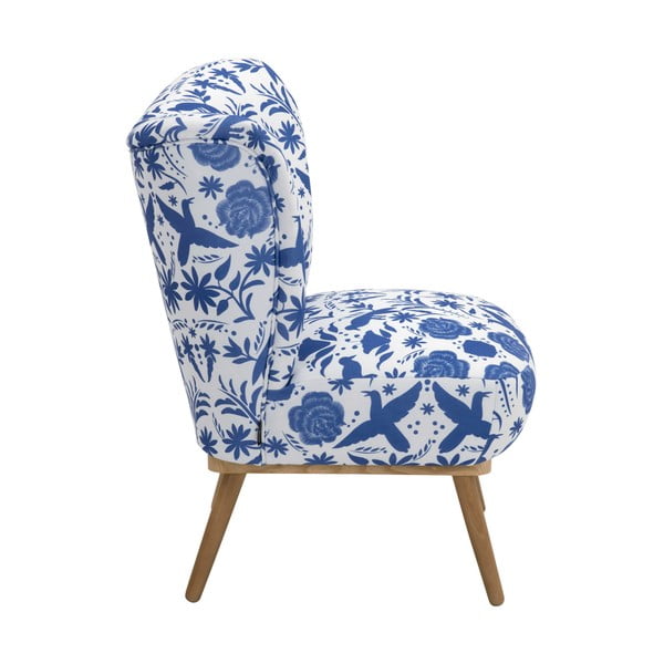 Modro-biele kvetované kreslo Max Winzer Jack-image-4