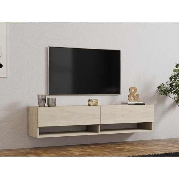 Béžový TV stolík 141x31x30 cm Arges – Kalune Design-image-1