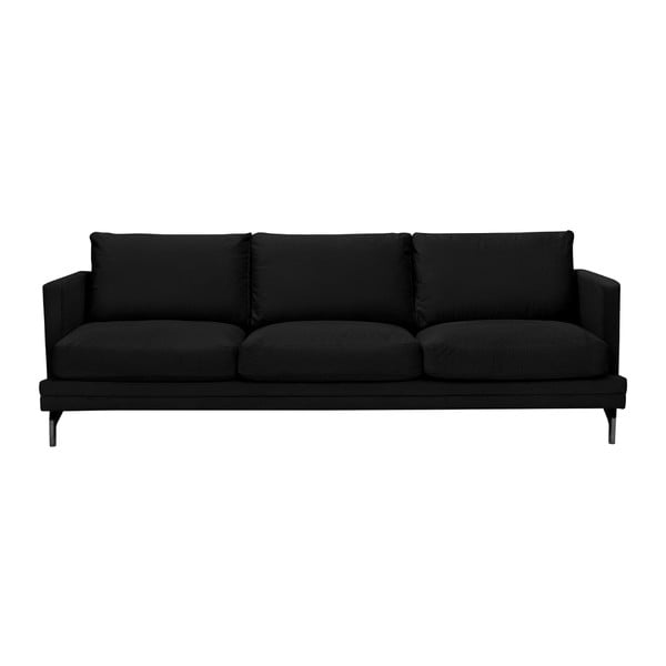 Čierna trojmiestna pohovka s podnožou v čiernej farbe Windsor & Co Sofas Jupiter