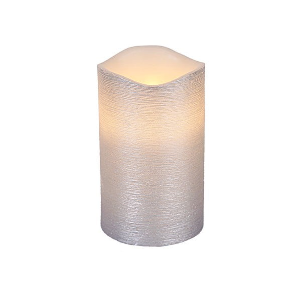 Strieborná LED sviečka Gina, výška 12.5 cm