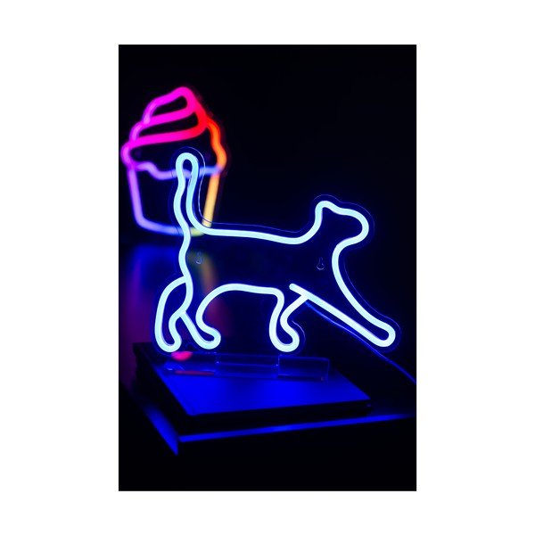 Modrá LED neónová svetelná dekorácia 5 W Walking Cat – Leitmotiv-image-1