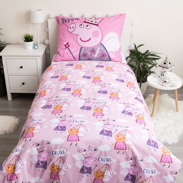 Ružové detské bavlnené obliečky Jerry Fabrics Peppa Pig, 140 x 200 cm-image-2