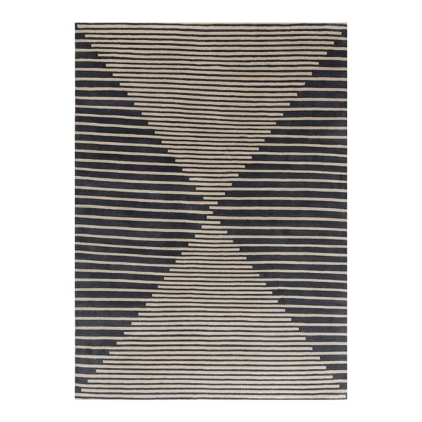 Béžovo-modrý ručne tkaný vlnený koberec Linie Design Cono, 200 × 300 cm