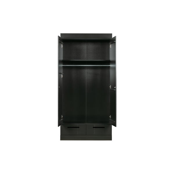 Čierna šatníková skriňa z borovicového dreva 94x195 cm Connect - WOOOD-image-3