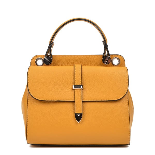 Žltá kožená kabelka s 2 vreckami Carla Ferreri