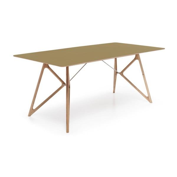 Dubový jedálenský stôl Tink Linoleum Gazzda, 200cm, olivový
