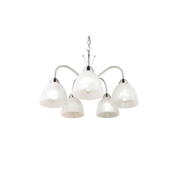 Závesné svietidlo so skleneným tienidlom v bielo-striebornej farbe ø 55 cm Dobby – Reality-image-4