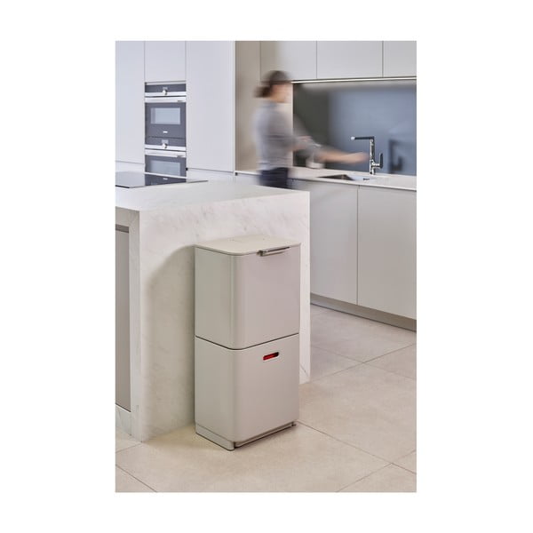 Béžový oceľový odpadkový kôš na triedený odpad 60 l Totem Max – Joseph Joseph-image-4