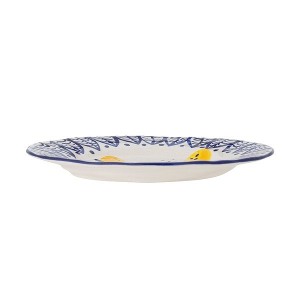 Biely/modrý servírovací kameninový tanier ø 27 cm Maxima – Bloomingville