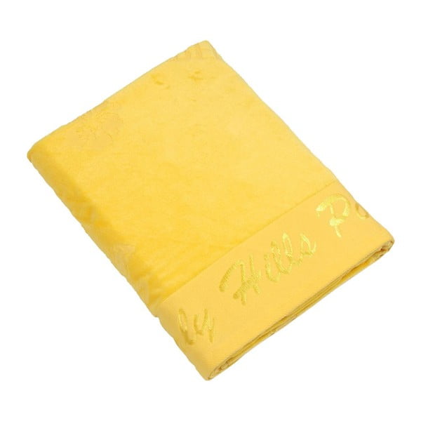 Žltá bavlnená osuška BHPC Velvet, 80x150cm