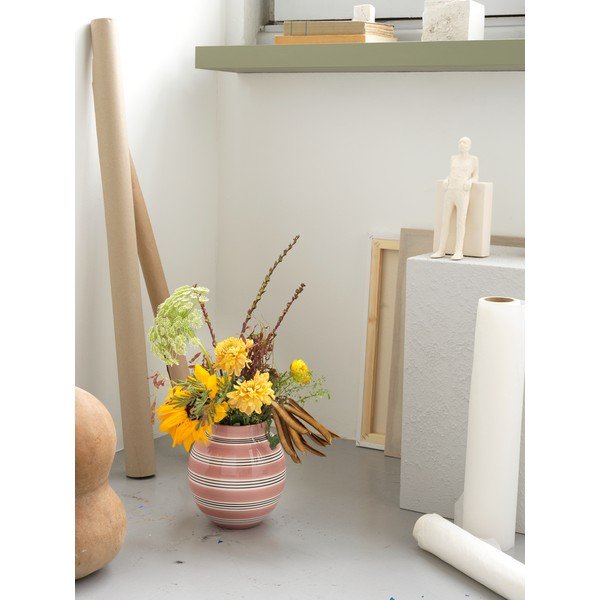 Ružovo-biela porcelánová váza Kähler Design Nuovo, výška 20,5 cm-image-3