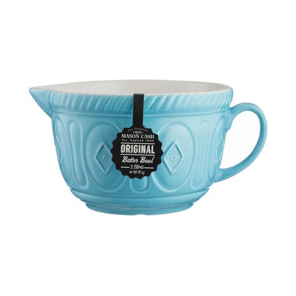 Tyrkysovomodrá kameninová misa s nálevkou Mason Cash Batter, 2 l-image-1