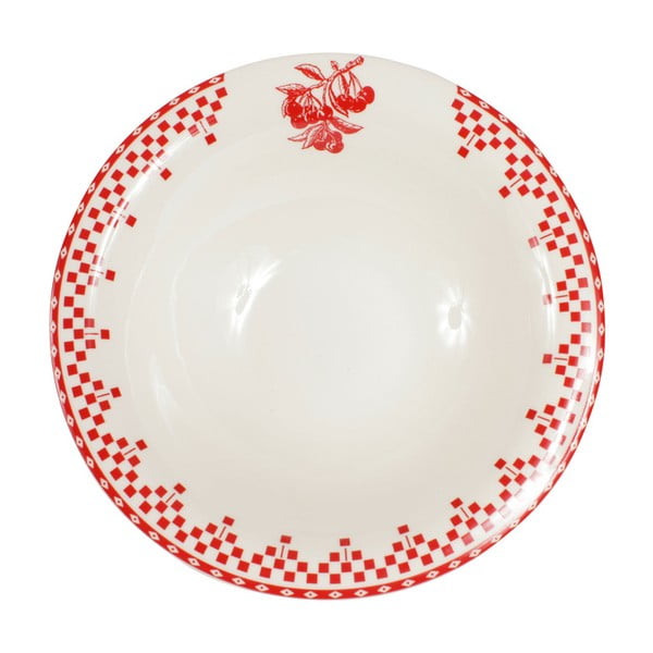 Červeno-biely tanier Comptoir de Famille Damier, 20 cm