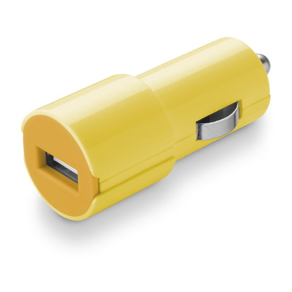Žltá autonabíjačka Style&Color Cellularline s konektorom USB, 1A
