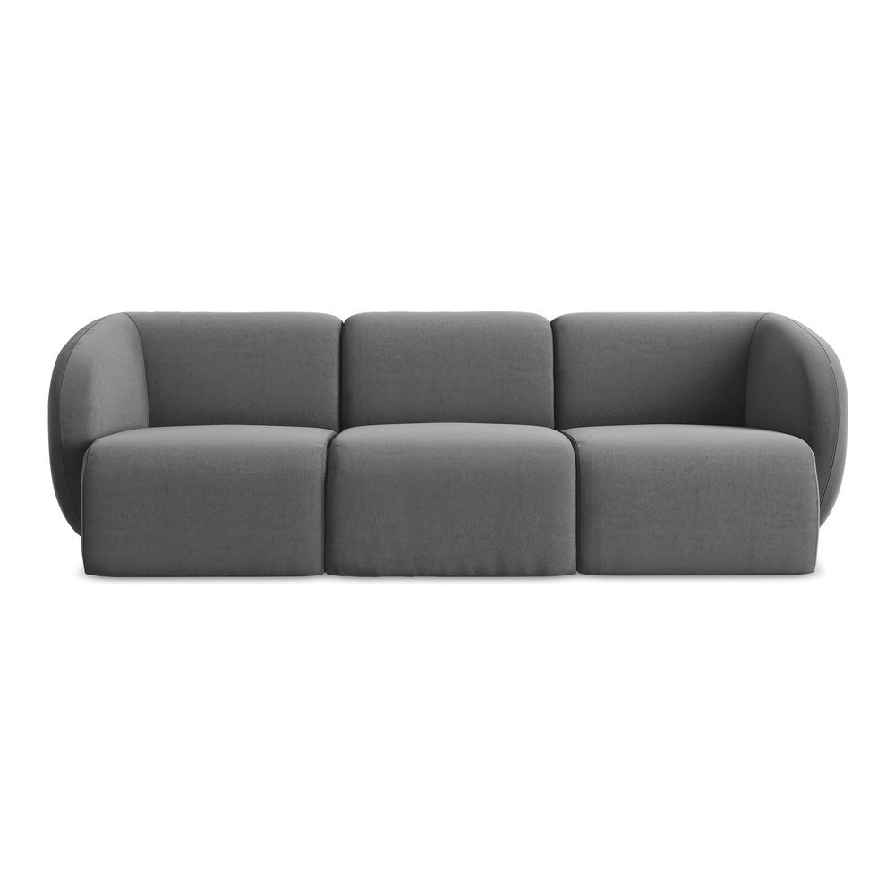 E-shop Sivá zamatová pohovka 244 cm Lani – Makamii