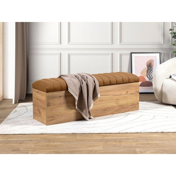 Lavica v oranžovej a prírodnej farbe Oceane – Bobochic Paris-image-1