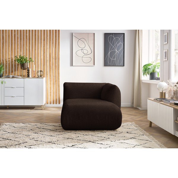 Tmavohnedý menčestrový modul pohovky (pravý roh) Lecomte – Bobochic Paris-image-1