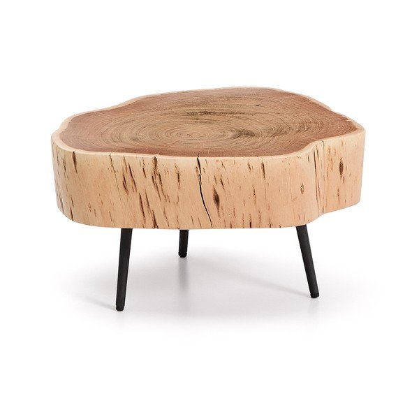 Okrúhly konferenčný stolík s doskou z akácie v prírodnej farbe 49x47 cm Tanive – Kave Home