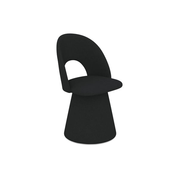 Čierne čalúnené jedálenské kreslo Kalo – Makamii