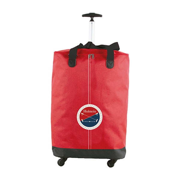 Červená nákupná taška na kolieskach Bergner Polo, 56 l