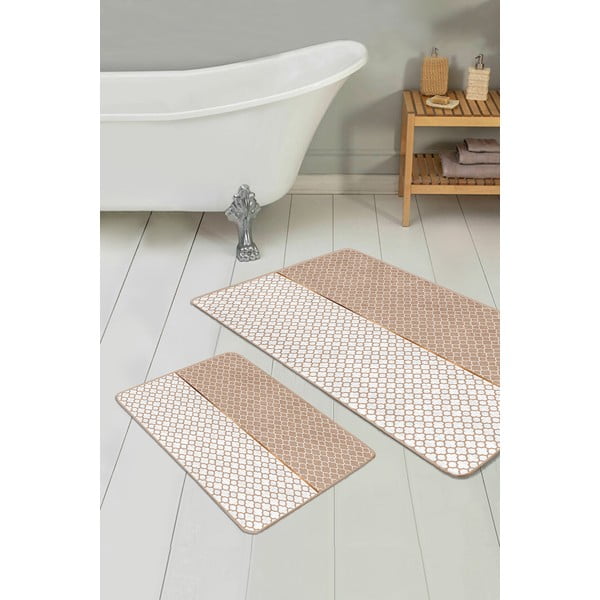 Béžové kúpeľňové predložky v súprave 2 ks 60x100 cm – Mila Home-image-2