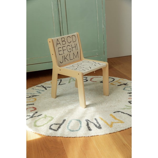 Krémový bavlnený detský hrací koberec ø120 cm ABC Color and Letters – Lorena Canals-image-2