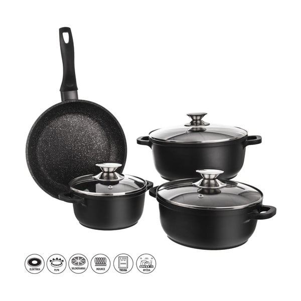 4-dielna súprava riadu s 3 sklenenými pokrievkami Orion Grande-image-2