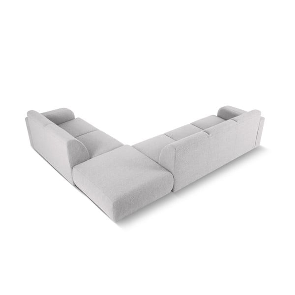 Svetlosivá rohová pohovka z textílie bouclé (pravý roh) Molino – Micadoni Home-image-3