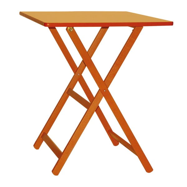 Oranžový drevený skladací stôl Valdomo Maison, 60 x 80 cm