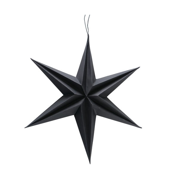 Čierna vianočná papierová závesná dekorácia v tvare hviezdy Boltze Kassia, ø 30 cm