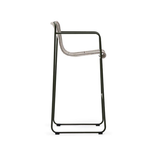 Sivozelená kovová záhradná barová stolička Maurina – Kave Home-image-3