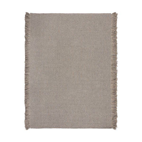 Sivý ručne tkaný koberec s prímesou vlny 200x290 cm Rene Fringed Ribbed – Flair Rugs