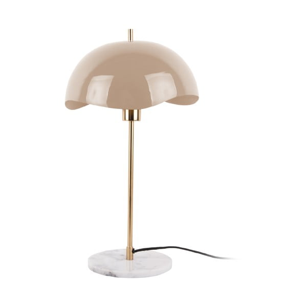 Svetlohnedá stolová lampa s kovovým tienidlom (výška 56 cm) Waved Dome – Leitmotiv