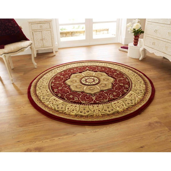 Červený okrúhly koberec ø 150 cm Heritage – Think Rugs-image-1